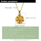 925 Sterling Silver Sunflower Necklace Women's Wedding Accessories