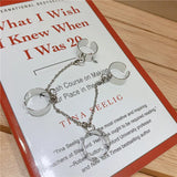 Punk Tide Smooth Surface Chain 4 Rings with Open Finger Ring