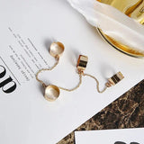 Punk Tide Smooth Surface Chain 4 Rings with Open Finger Ring
