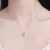 925 Sterling Silver Heart Lock & Key Pendant Necklace for Women