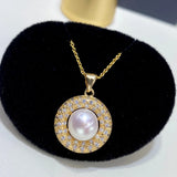Natural 9-10mm Pearl Pendant Freshwater Pearl Necklace