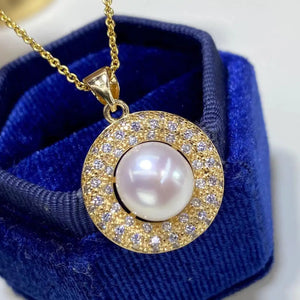 Natural 9-10mm Pearl Pendant Freshwater Pearl Necklace