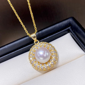 Natural 9-10mm Pearl Pendant Freshwater Pearl Necklace