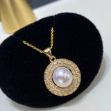 Natural 9-10mm Pearl Pendant Freshwater Pearl Necklace