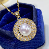 Natural 9-10mm Pearl Pendant Freshwater Pearl Necklace