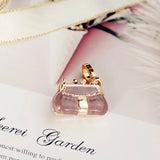 Purple Handbag Charm Women Zipper Key Chains Small Pendant For Necklace
