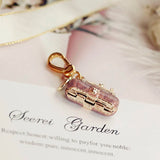 Purple Handbag Charm Women Zipper Key Chains Small Pendant For Necklace