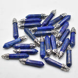 Lapis Lazuli Pillar Charms Pendants 10x32mm 24pcs/lot