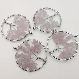 12pcs Tree of Life Chakra Reiki Healing Rose Stone Pendant