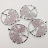 12pcs Tree of Life Chakra Reiki Healing Rose Stone Pendant