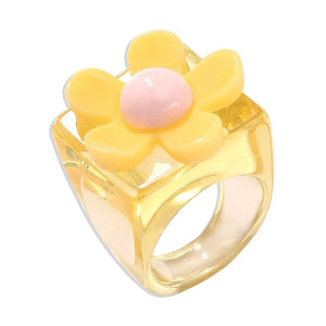 Candy Flower Girl Heart Ring Resin Geometric Bracelet