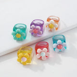 Candy Flower Girl Heart Ring Resin Geometric Bracelet