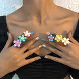 Candy Flower Girl Heart Ring Resin Geometric Bracelet
