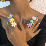 Candy Flower Girl Heart Ring Resin Geometric Bracelet