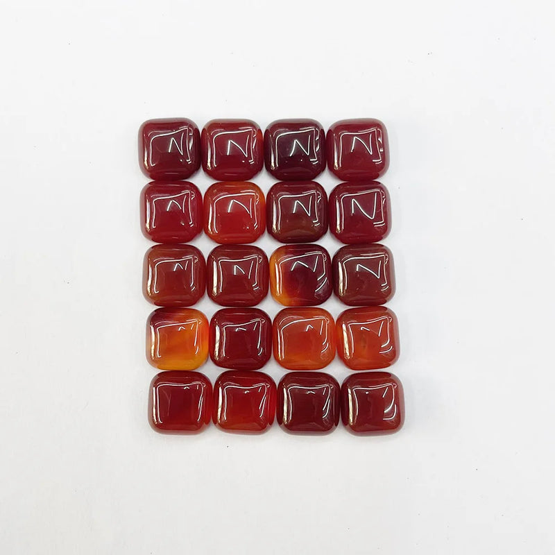 12MM Red Agate Square Bead 16pcs Natural Stone for Jewelry Making