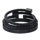 Retro Square Stainless Steel Bracelets Hip-Hop Bracelet Set