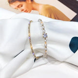 Pearl Rhinestone Tennis Bracelet for Women Bridal Jewelry