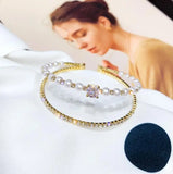 Pearl Rhinestone Tennis Bracelet for Women Bridal Jewelry