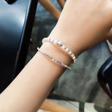 Pearl Rhinestone Tennis Bracelet for Women Bridal Jewelry
