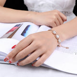 Silver Zircon Bangle Bracelet with Rhinestone Charm