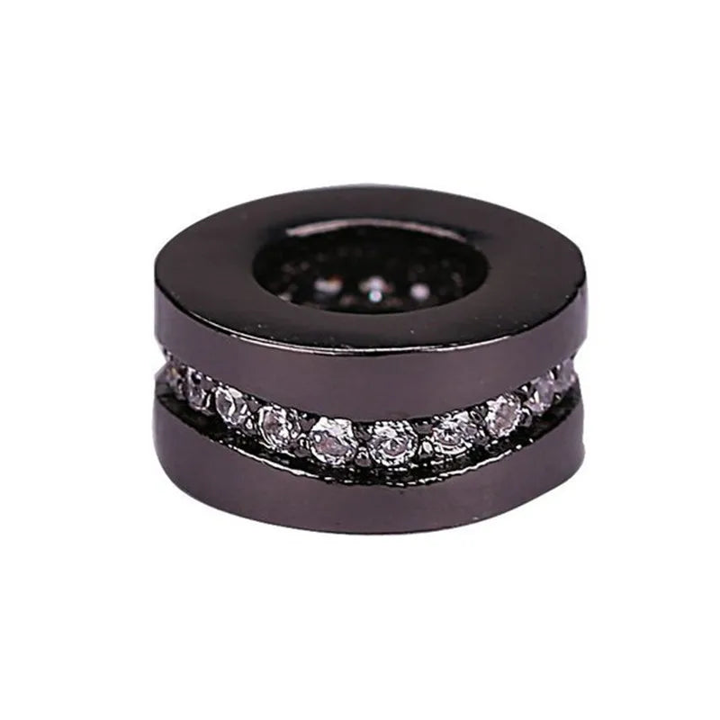 Large Hole European Bracelet Charms Micro Pave Bead CZ Space Be