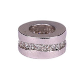 Large Hole European Bracelet Charms Micro Pave Bead CZ Space Be