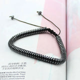 Hematite Beads Bracelets DIY Hand Strand Men Bracelets Adjustable Length