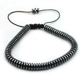 Hematite Beads Bracelets DIY Hand Strand Men Bracelets Adjustable Length