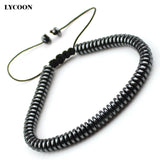Hematite Beads Bracelets DIY Hand Strand Men Bracelets Adjustable Length