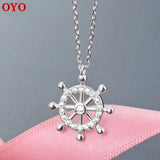 S925 Silver Star Plate Rudder Necklace Female Pendant Clavicle Chain