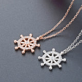S925 Silver Star Plate Rudder Necklace Female Pendant Clavicle Chain