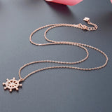 S925 Silver Star Plate Rudder Necklace Female Pendant Clavicle Chain