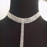 Sexy Rhinestone Slave Set - Crystal Necklace with Waist Chain