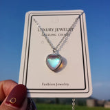 Heart Moonstone Pendant Necklace with Chain
