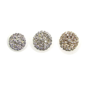 30pcs Silver Rhinestone Round Flatback Buttons 20mm/22mm Garment Ornaments