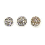 30pcs Silver Rhinestone Round Flatback Buttons 20mm/22mm Garment Ornaments