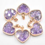 6pcs Silver Plated Love Wish Bottle Amethysts Lapis Pendant
