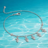 925 Silver Goldfish Anklet for Women, Bead Chains Lady Party