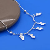 925 Silver Goldfish Anklet for Women, Bead Chains Lady Party