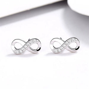 S925 Sterling Silver 8 Character Rose Digital 8 Earrings