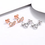 S925 Sterling Silver 8 Character Rose Digital 8 Earrings