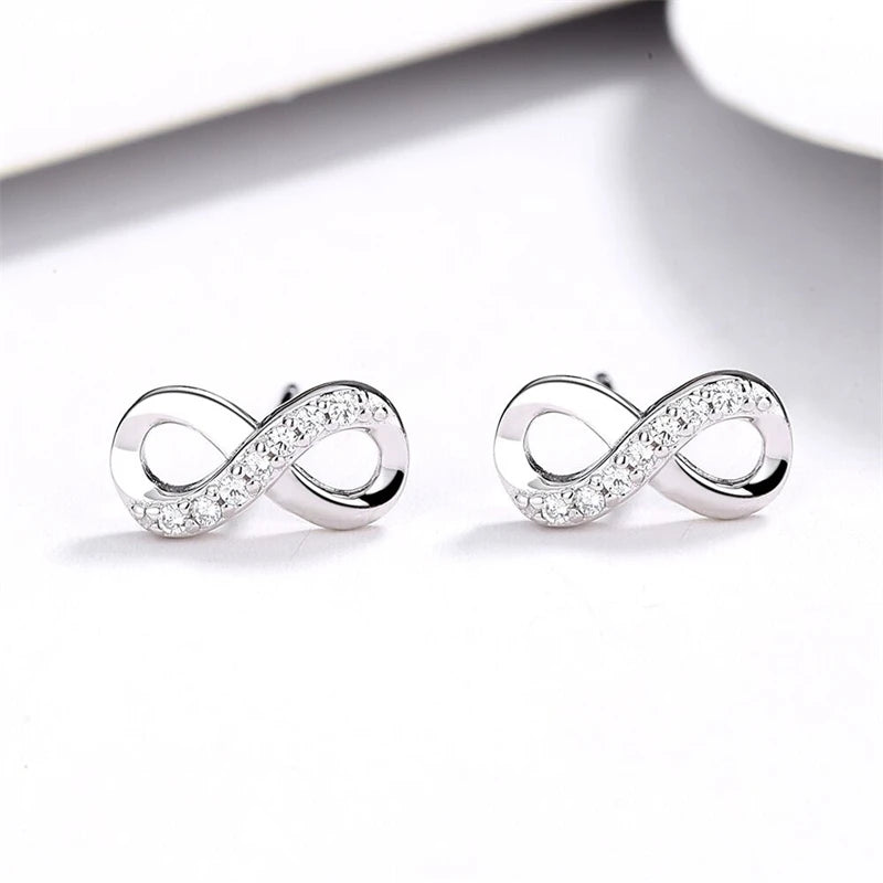 S925 Sterling Silver 8 Character Rose Digital 8 Earrings
