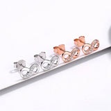 S925 Sterling Silver 8 Character Rose Digital 8 Earrings