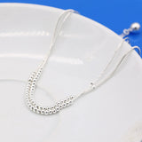 925 Sterling Silver Double Chain Anklets with Bell for Women