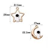 Moon Star Border Spaceman Astronaut Pendant Necklace