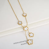 Clover Stainless Steel Flower Necklace for Women