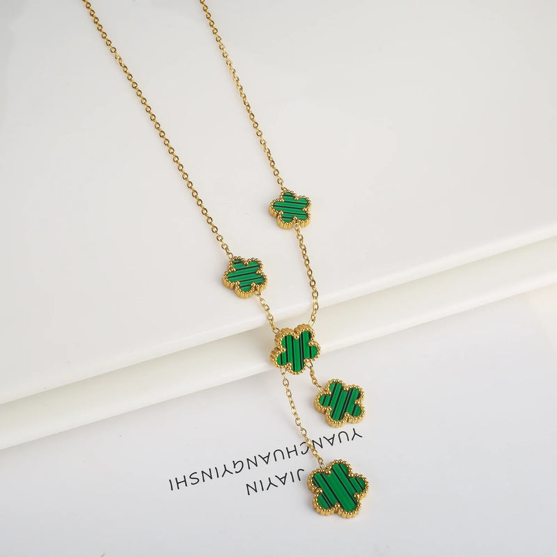 Clover Stainless Steel Flower Necklace for Women
