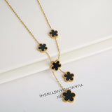 Clover Stainless Steel Flower Necklace for Women