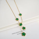 Clover Stainless Steel Flower Necklace for Women