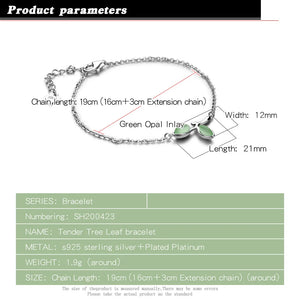 925 Silver Leaves Bracelet for Women - Charm Bracelet for Bestie